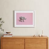 "Toy Elephant" - Art Print in Pretty Pink by Kinga Subject - In a Room