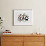 "Porcupine Bloom" - Art Print in Peony Red by Afton Harding - In a Room