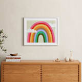 "Rainbow & Clouds" - Art Print in Ruby Red by melanie mikecz - In a Room