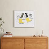 "rainboots on sunny days" - Art Print in dandelion yellow by Leanne Friedberg - In a Room