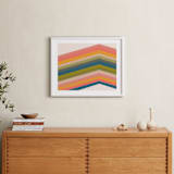 "Retro Stripes" - Art Print in Pool by Beth Vassalo - In a Room