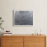 "A Chronicle of Marks No. 14" - Art Print in stainless steel grey by Janie Allen - In a Room