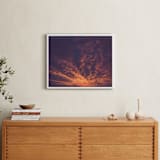 "Red sunset and lake" - Art Print in orange brick by Lying on the grass - In a Room
