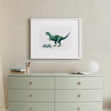 "Terrific T-Rex" - Art Print in Leaf by Kayla King - In a Room