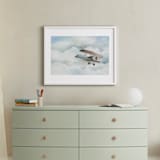 "The Cloud Plane" - Art Print in Baby Blue by Sarah Holden - In a Room