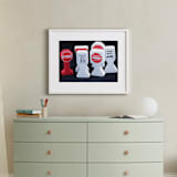 "Transportation Signs" - Art Print in Ruby Red by Mary Ann Glynn-Tusa - In a Room