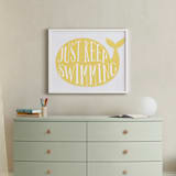 "Keep Swimming" - Art Print in Lemon yellow by Johanna Phillips Huuva - In a Room