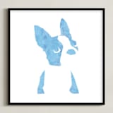 "baby boston" - Art Print in Baby Blue by Haley Weisberger - Framed