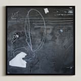 "It's Never Just Black and White" - Art Print in Blue Grey by Jan McCarthy - Framed