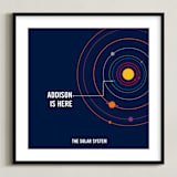 "You are Here" - Personalized Art Print in Midnight by Robin L. Andrews - Framed