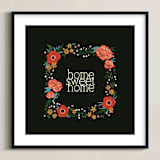 "Home Sweet Home" - Art Print in Charcoal by Melissa Kelman - Framed