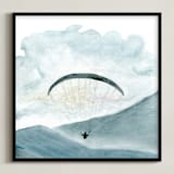 "Through the sky 1" - Art Print in sky blue by Lulaloo - Framed