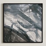 "White and Black Vapor 2 Series 3" - Art Print in White and Black by Angela Simeone - Framed