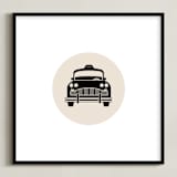 "Retro Taxi" - Art Print in Bone by Alaina Cherup - Framed