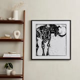 "Dino Woodcut" - Art Print in Black by South City Press - In a Room