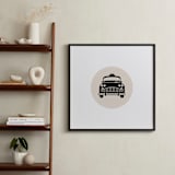 "Retro Taxi" - Art Print in Bone by Alaina Cherup - In a Room