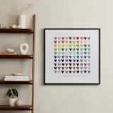 "Paper Hearts" - Personalized Art Print in Rainbow by InkDot - In a Room