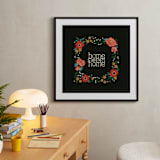 "Home Sweet Home" - Art Print in Charcoal by Melissa Kelman - In a Room