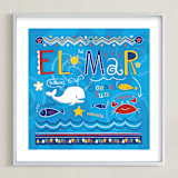 "El Mar" - Art Print in Light Blue by Kimberly Schwede - Framed