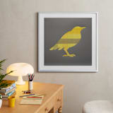 "Yellow Bird" - Art Print in Canary Yellow by Jeff Preuss - In a Room