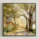 "Dreamy Olive Trees" - Art Print in Olive Green by Bethany Hackmann - Framed Canvas