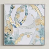 "Enchantment No. 1" - Art Print in Teal Sage by Julia Contacessi - Framed Canvas