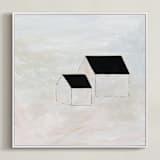 "First Snow" - Art Print in White by Robin Ott - Framed Canvas