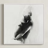 "Mother Embrace Square" - Art Print in Black by Kate Ahn - Framed Canvas