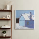 "Linen Snow" - Art Print in Ice Blue by Carol C. Young - In a Room