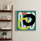 "Feather Step Modern " - Art Print in Teal Green by Amantha Tsaros - In a Room