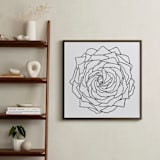 "Linear Rose Drawing" - Art Print in Black line by Kathy Van Torne - In a Room