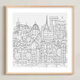 "Study Abroad" - Art Print in White by Krissy Bengtson - Framed