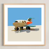 "Toy Jet" - Art Print in Blue by John Andrew Ward - Framed