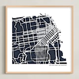 "Filled Map: Custom Print" - Custom Print in Midnight Blue by Minted - Framed