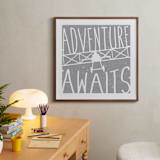 "Adventure Awaits Vintage Airplane" - Art Print in White by Lorena Depante - In a Room