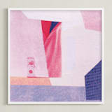 "Sunset at the Beach" - Art Print in Lilac Pink by cassie adams - Framed