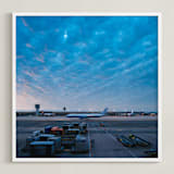 "Departure" - Art Print in Dusk Blue by Andrew McClintock - Framed