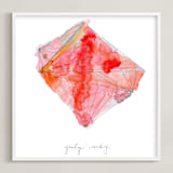 "July - Ruby" - Art Print in Ruby by Naomi Ernest - Framed