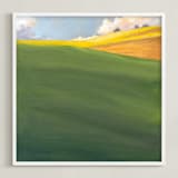 "September Hill" - Art Print in Rich Green by Stephanie Goos Johnson - Framed