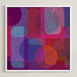 "Scandinavian Modern Revisit" - Art Print in Electric Crimson by Lisa Sundin - Framed