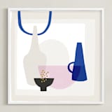 "Surface Study 1" - Art Print in Grecian blue by Francesca Iannaccone - Framed