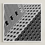 "Squares and Lines" - Art Print in Urban Grey by Brian Collins - Framed