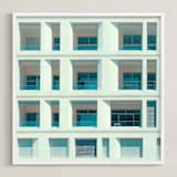 "french squares" - Art Print in Blue White by Jacob Loafman - Framed