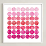 "Circles" - Art Print in Pinks by Christine Copeland - Framed
