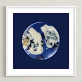 "Moon Landing" - Art Print in Navy Blue by Hi Adelaide - Framed