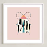 "Little Beetle" - Art Print in Blush by Anna Clement - Framed