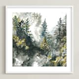 "Forest Mist" - Art Print in White by Anne Kostecki - Framed