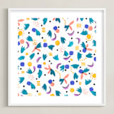 "Geometric plants" - Art Print in White by FERNANDA MARTINEZ - Framed
