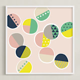 "Jamboree Polka Dots" - Art Print in Blush Pink by Two if by Sea Studios - Framed