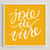 "joie de vivre lettering" - Art Print in Honey Bee by Sam Dubeau - Framed